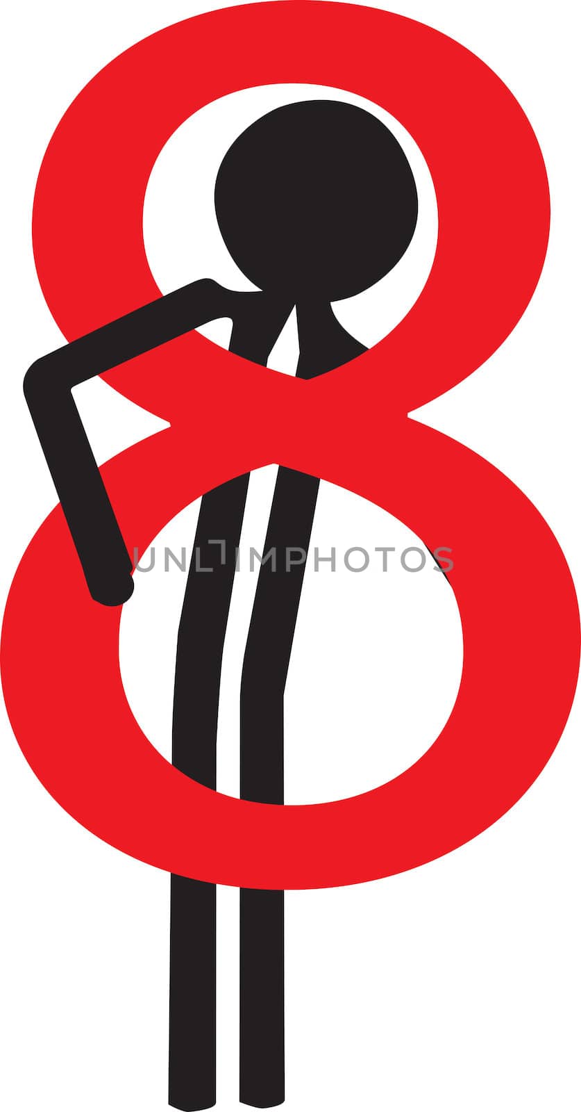 man holding the number eight by compuinfoto