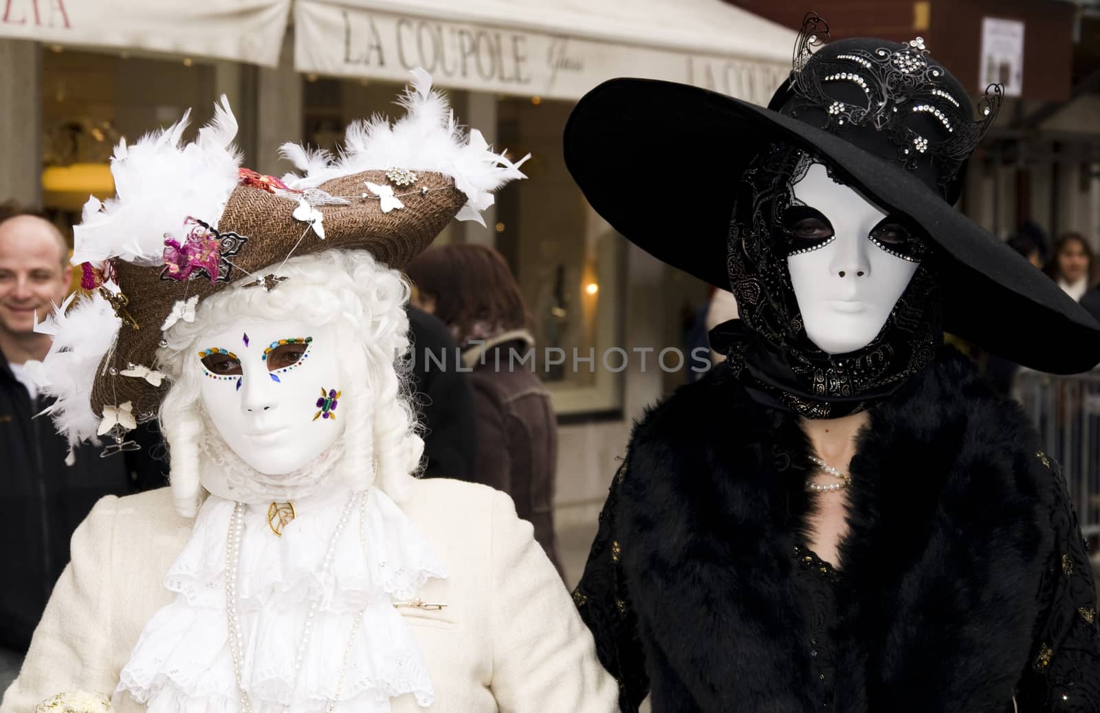 VENICE, ITALY - FEBRUARY 27: Participant in The Carnival, an annual festival that starts around two weeks before Ash Wednesday and ends on Shrove Tuesday or Mardi Gras on February 27, 2011 in Venice, Italy