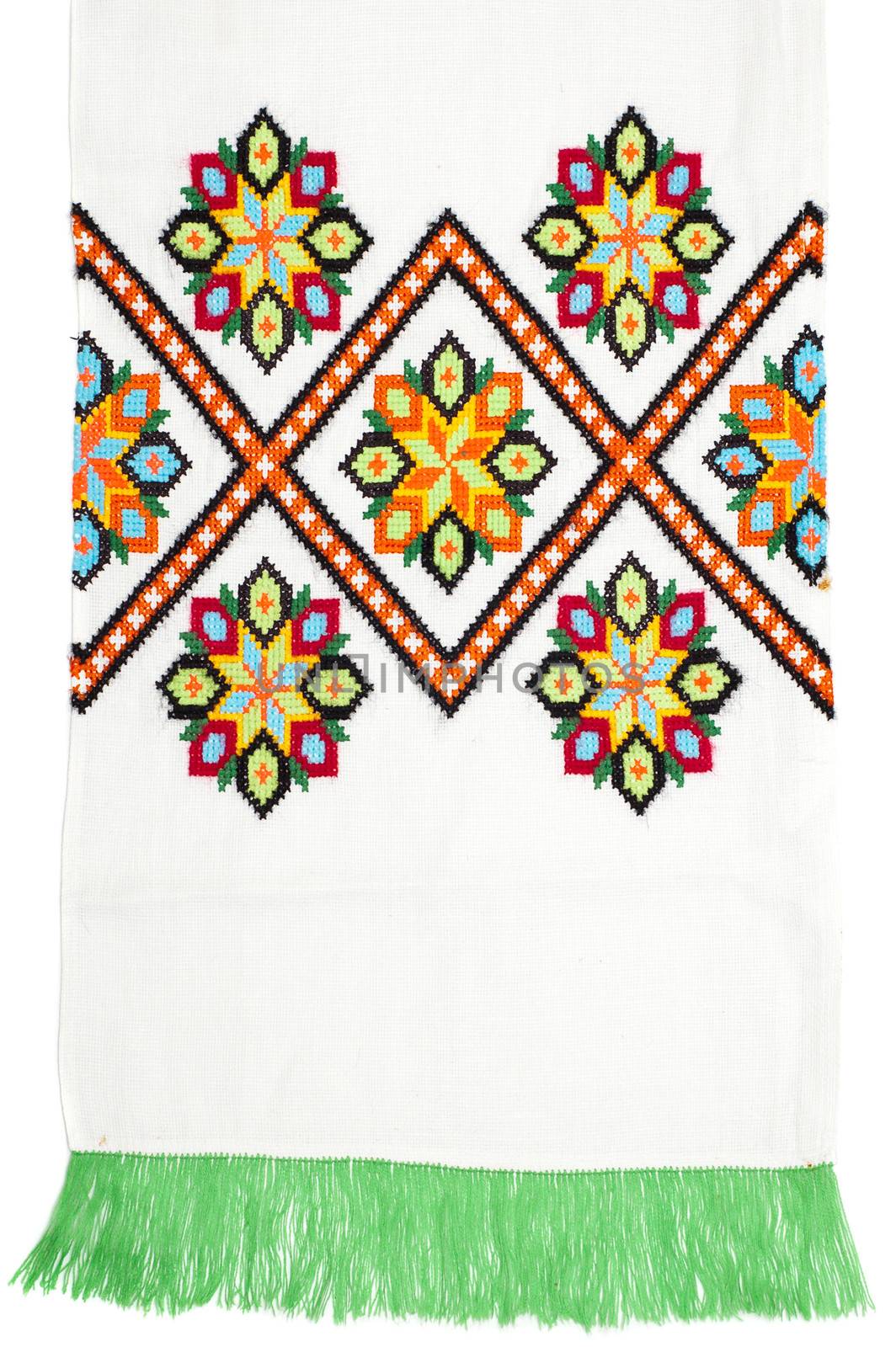 embroidered good by cross-stitch pattern. ukrainian ethnic ornament