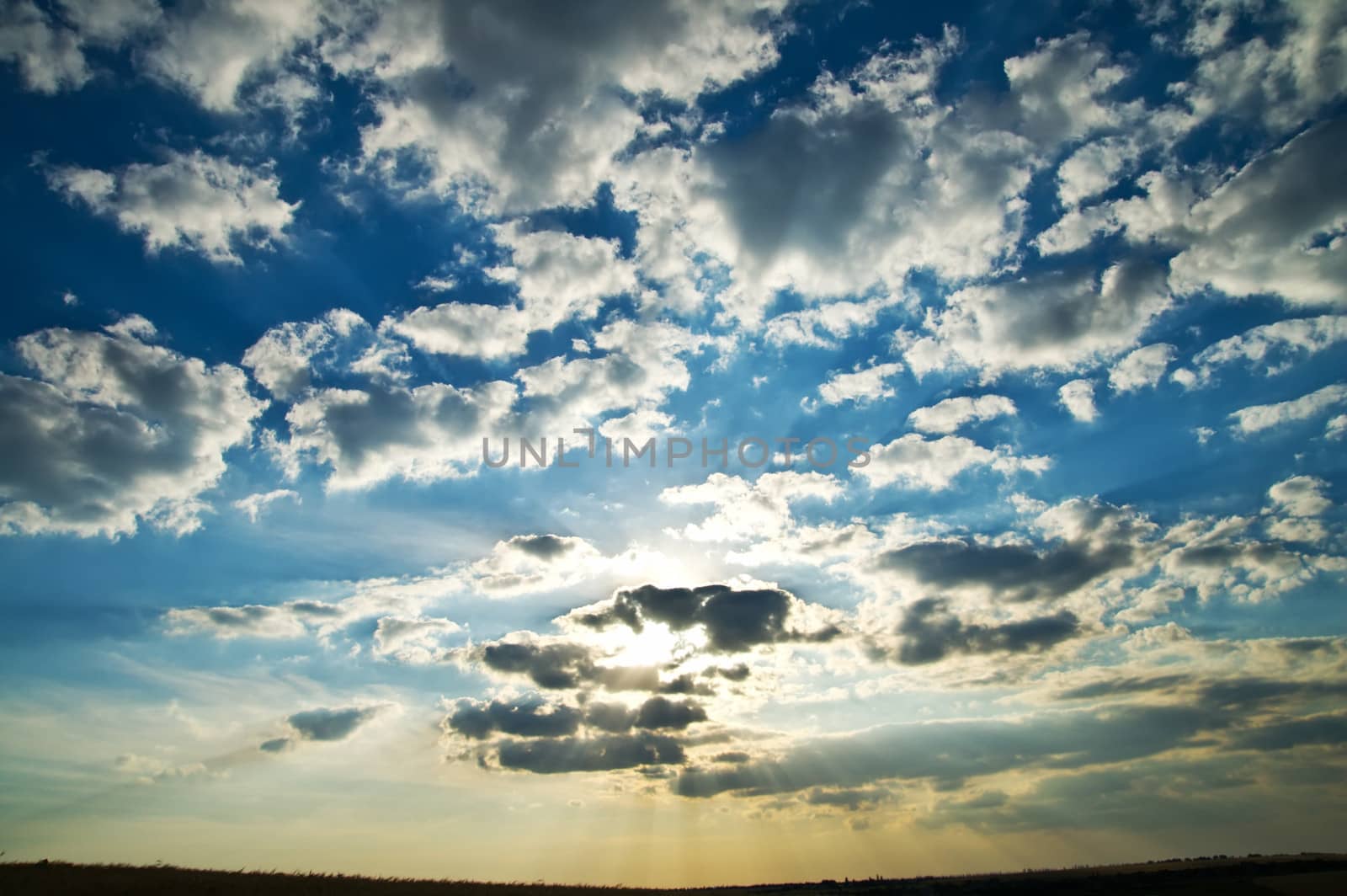 dramatic lighted clouds