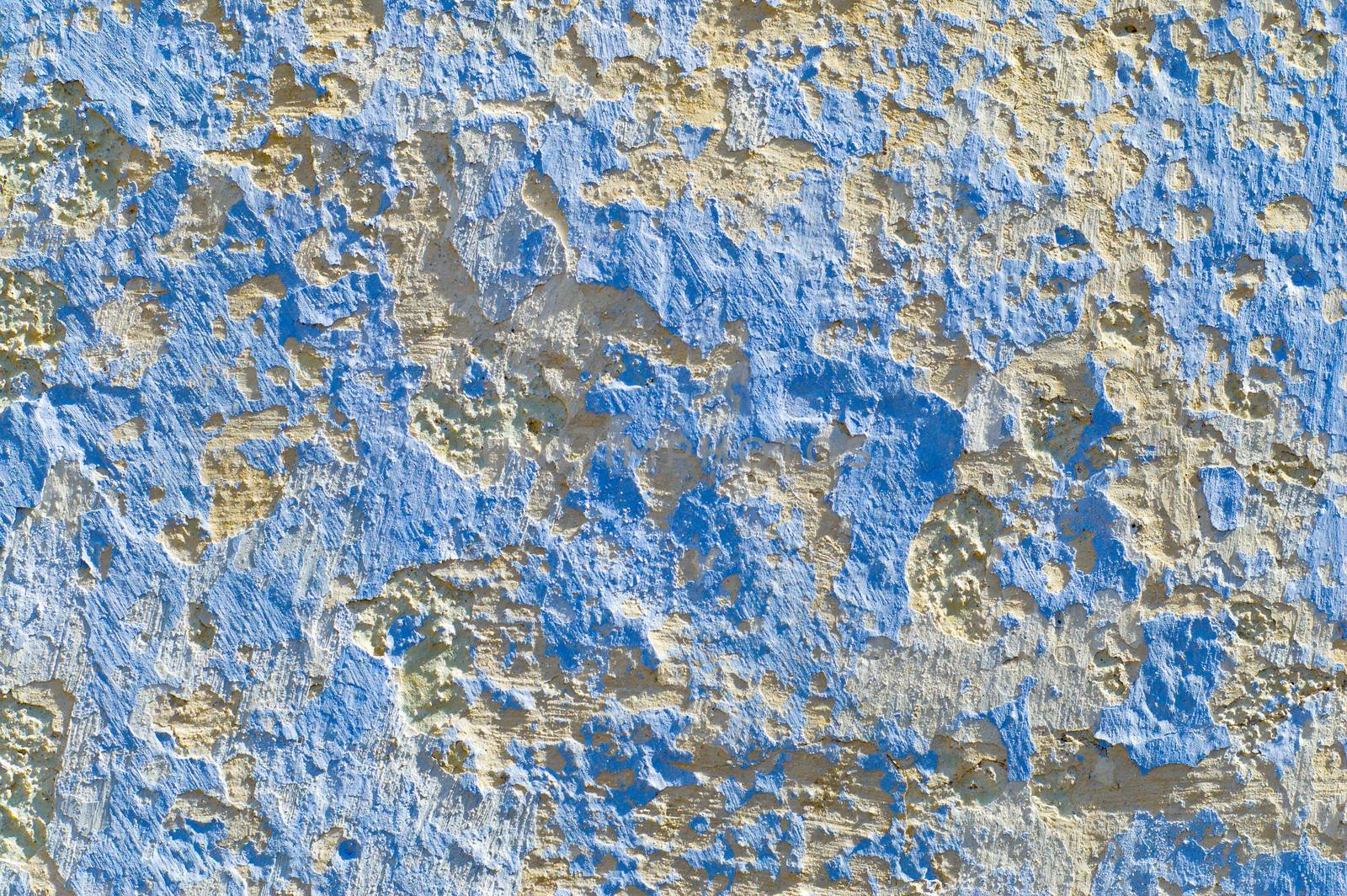 wall with blue and white spot as background