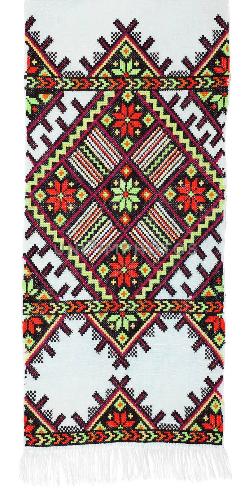 embroidered good by cross-stitch pattern. ethnic colorful pattern