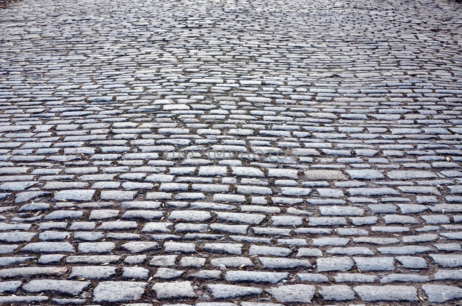 cobbled road as background