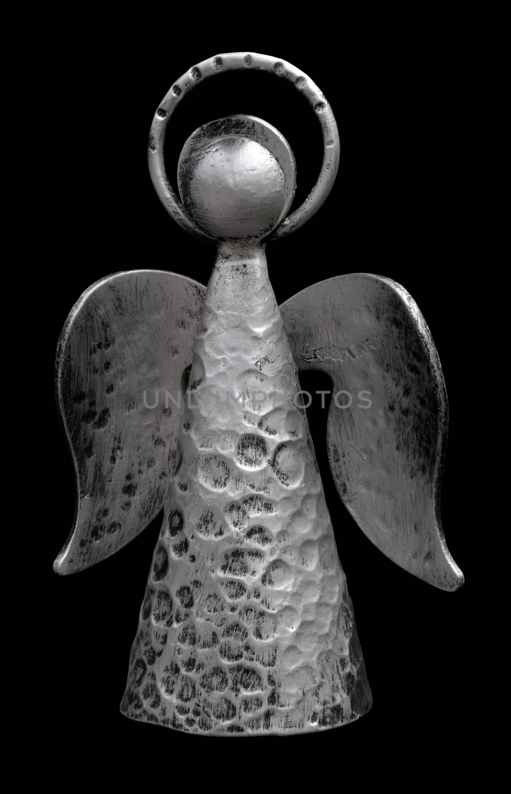 Stylized metal forged angel with a halo by pt-home