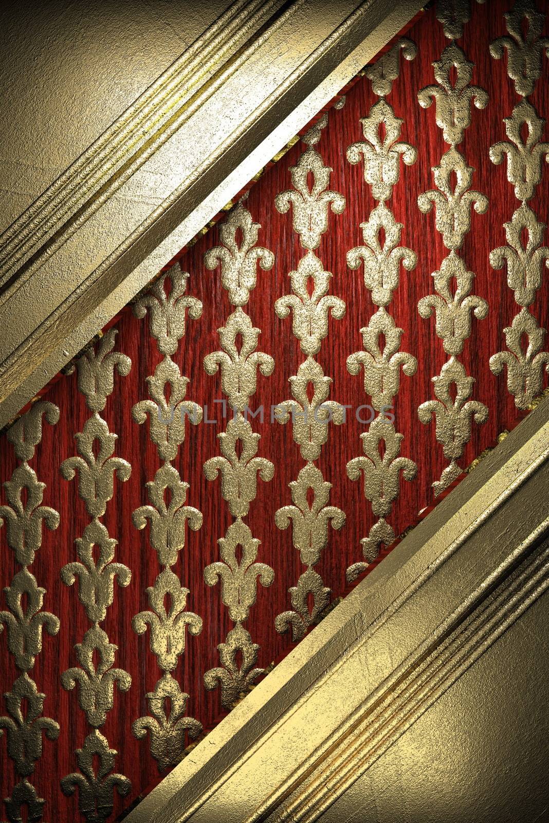 gold on wood background