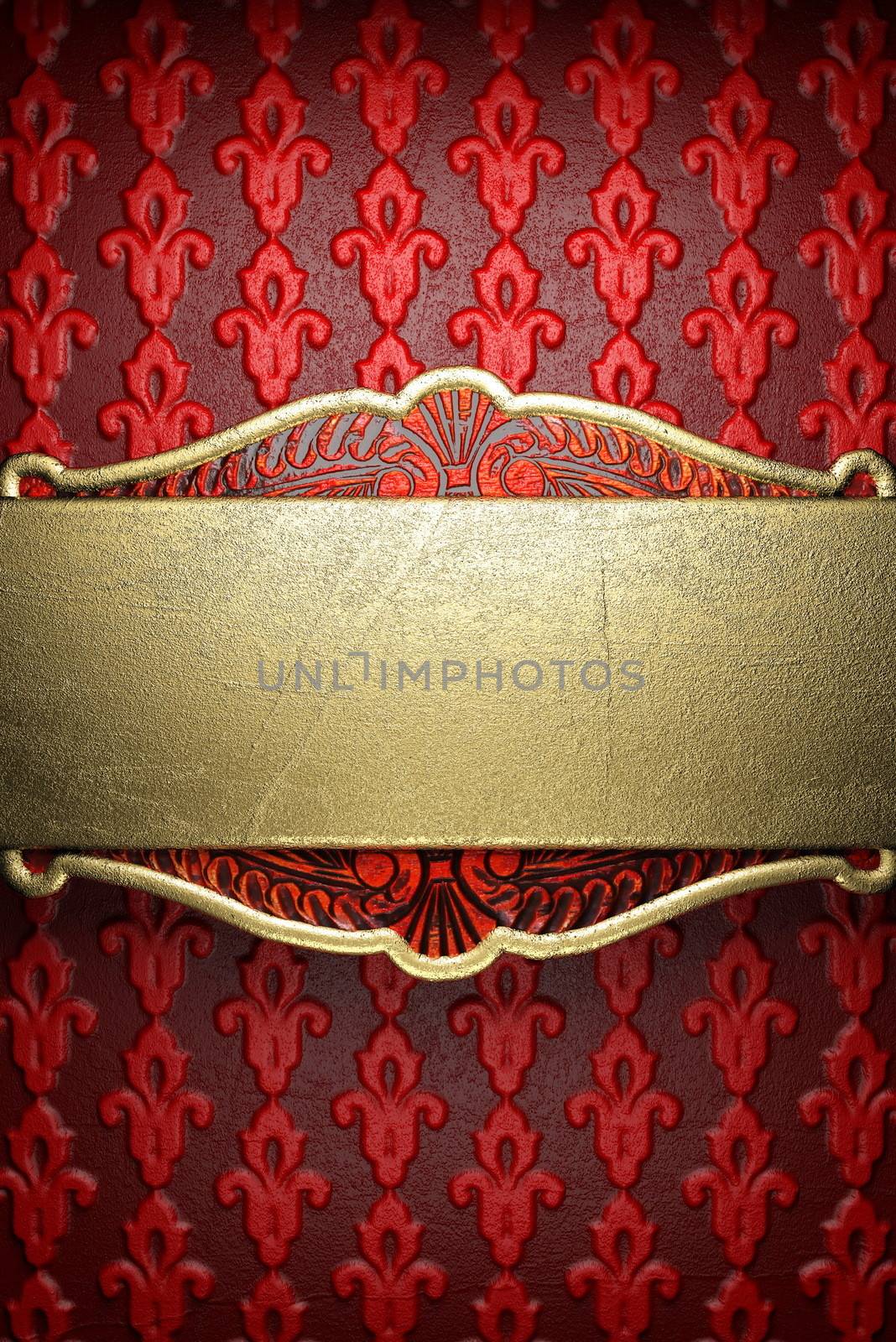 gold on red background