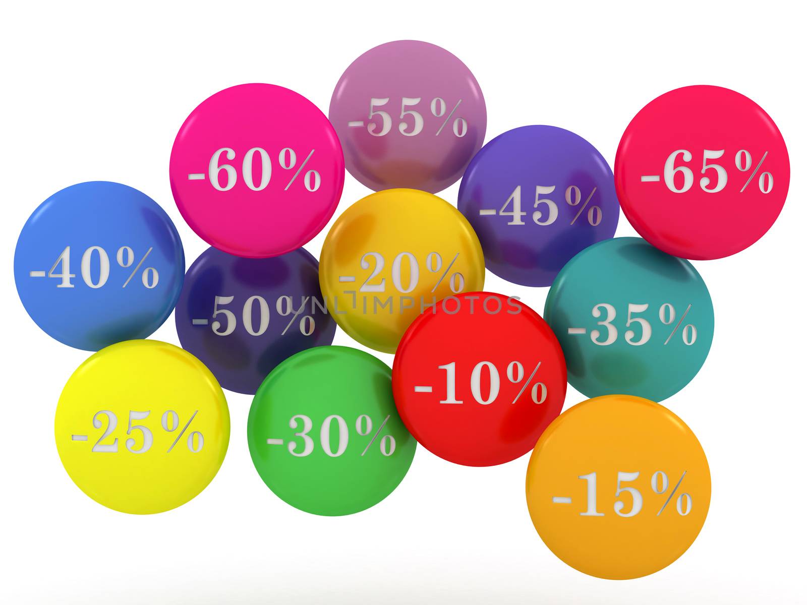 sale sphere with percent discount on a white background