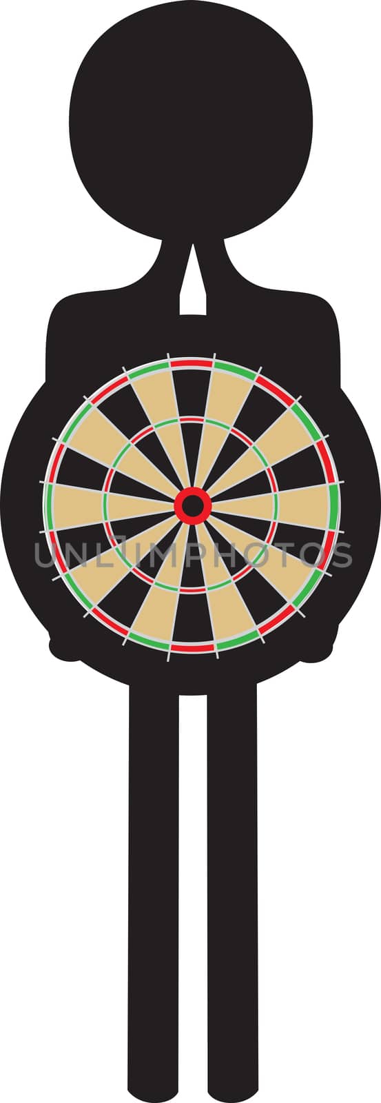 man with the dart board