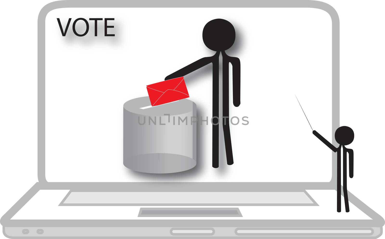 man voting on computer