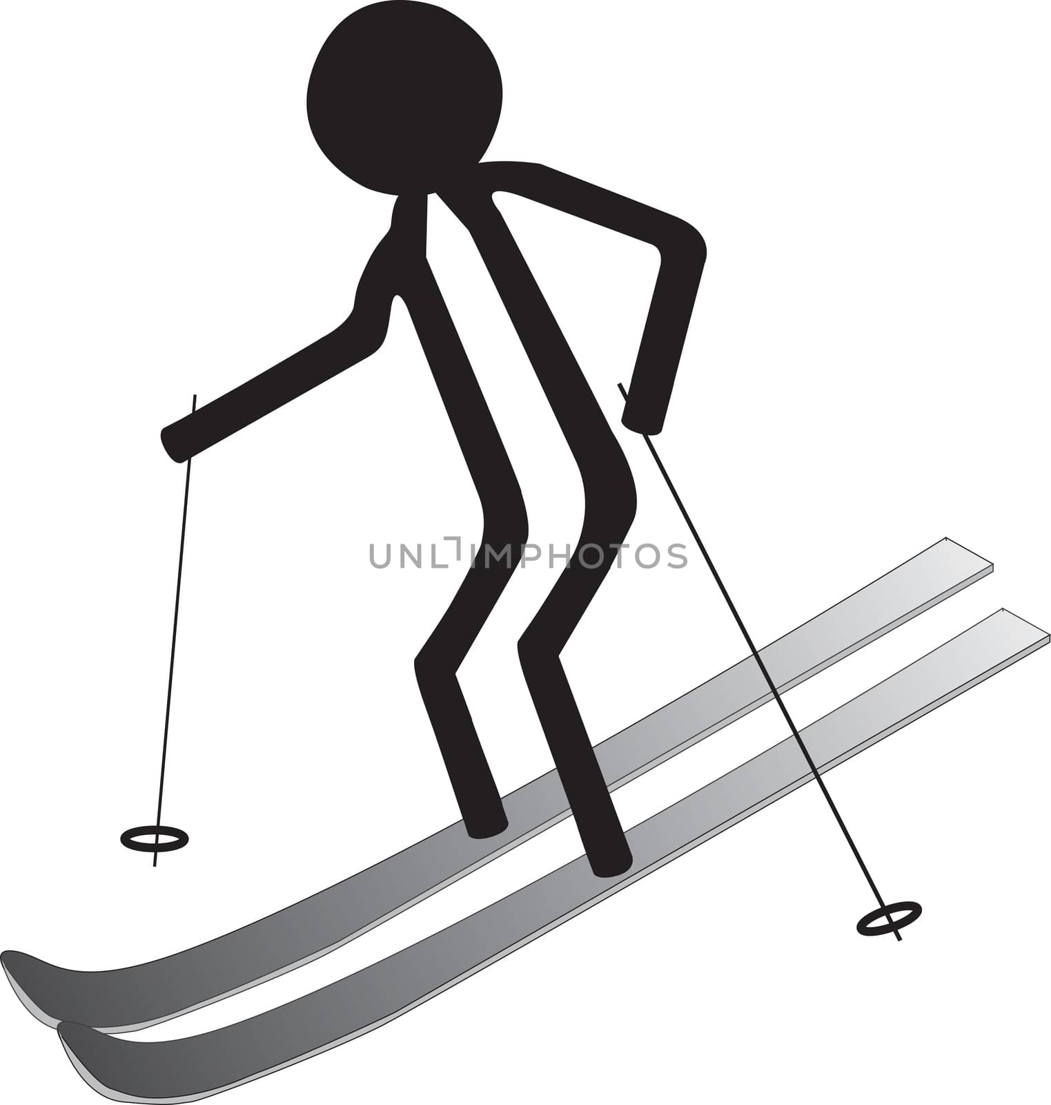 man on the ski in winter icon