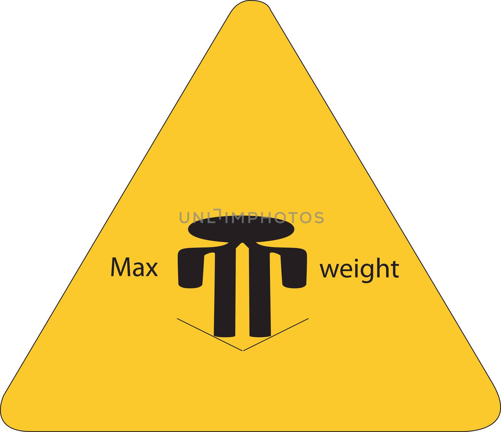 yellow sign with maximum weight