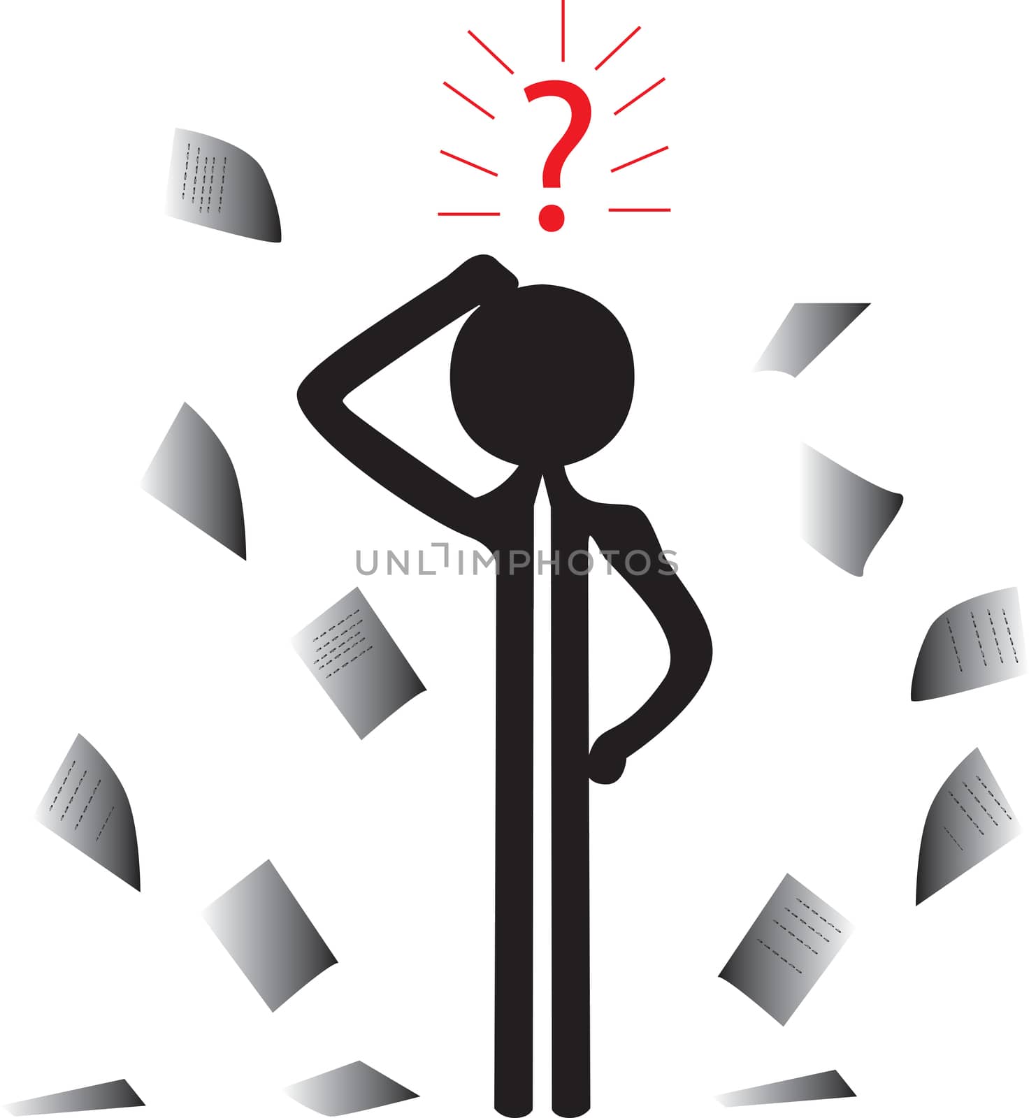 man throwing with papers in the sky
