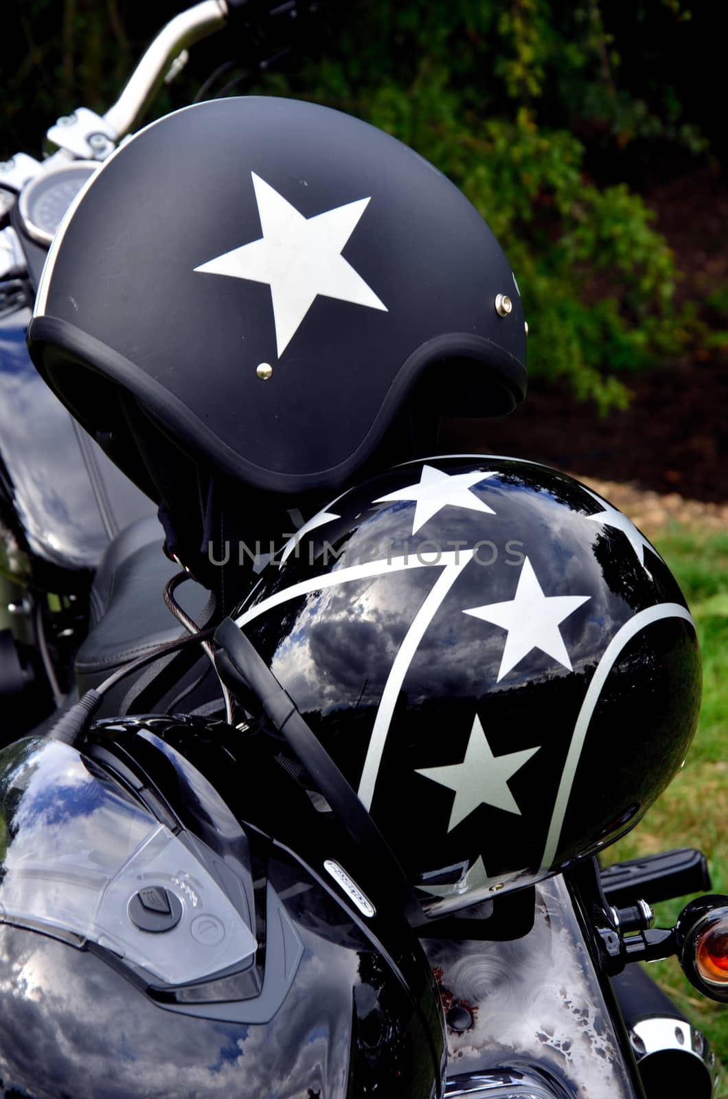 Black Motorcycle Helmets