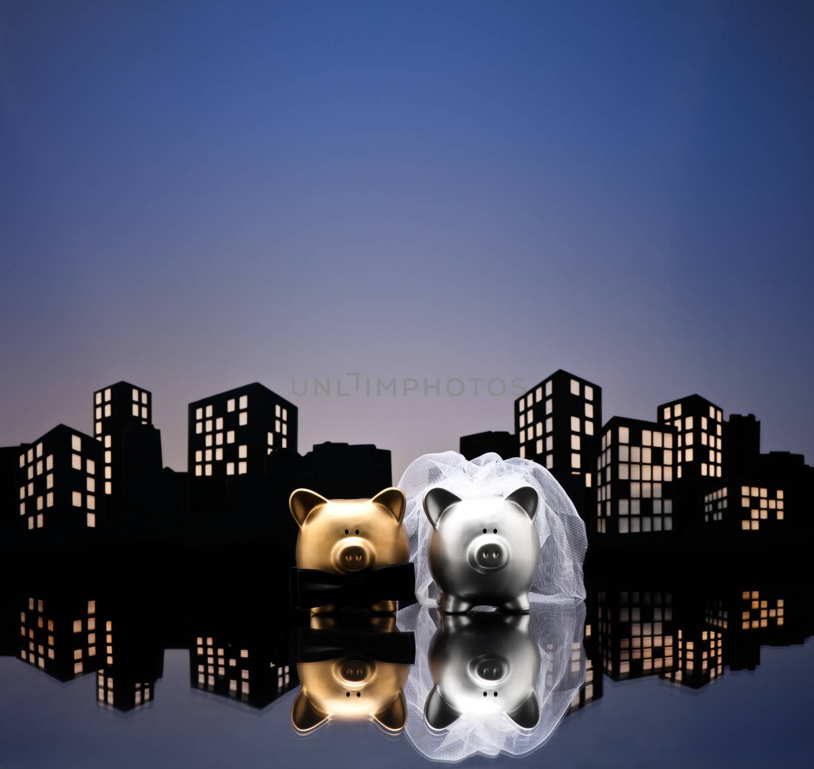 Metropolis City pig wedding  by 3523Studio