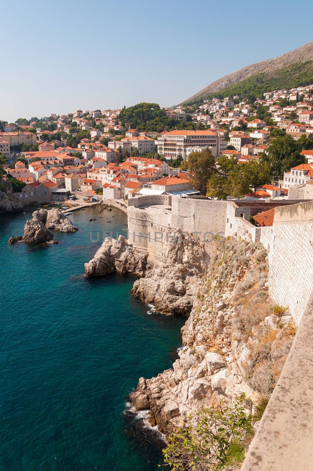 City walls of Dubrovnik Old City in Croatia.