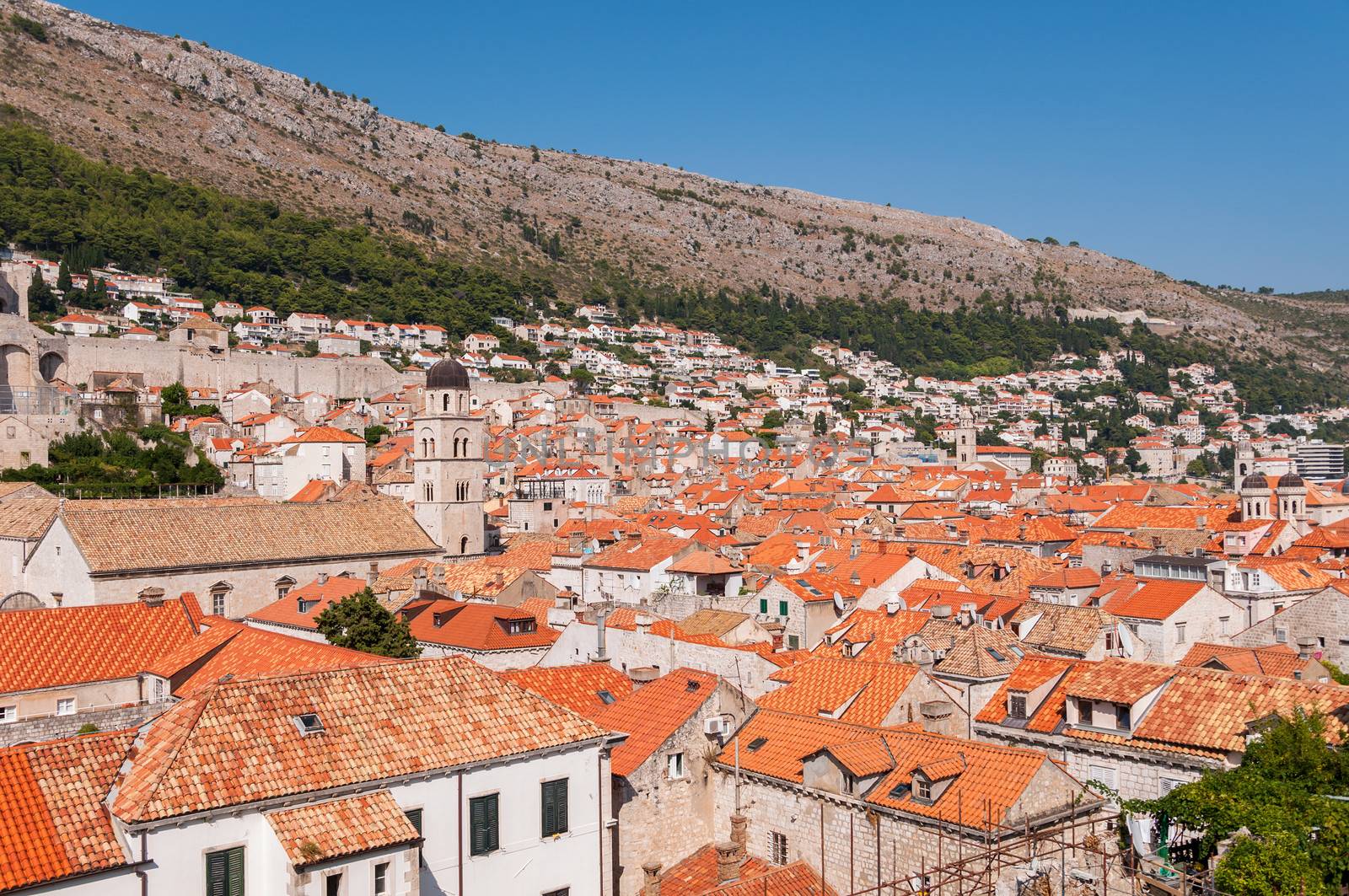 Red tiled rooftops in city of Dubrovnik by mkos83