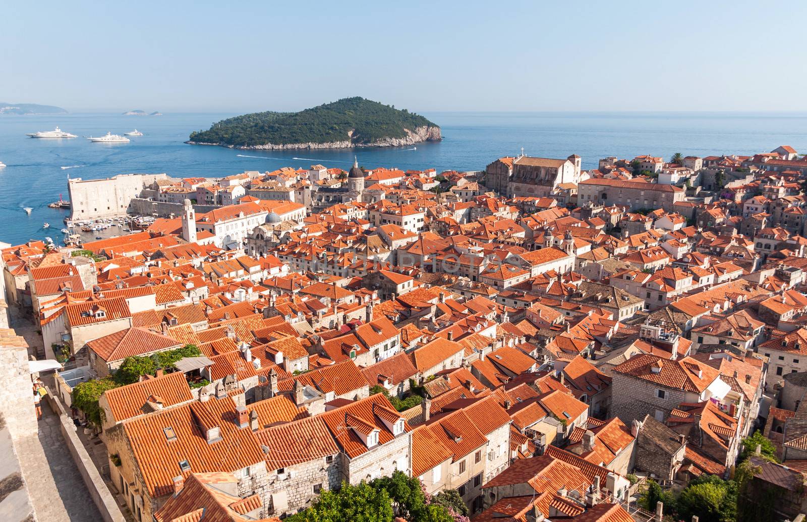 Red tiled rooftops in city of Dubrovnik by mkos83