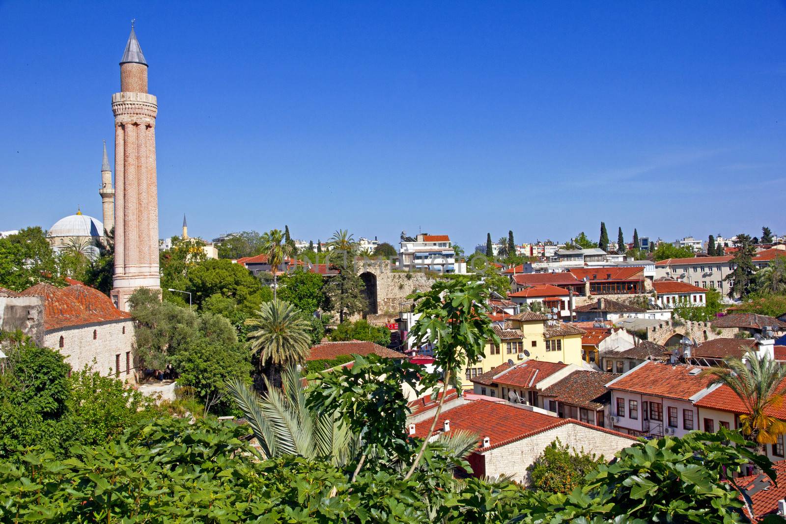 Turkey. The old downtown of Antalya. Yivli minaret in spring