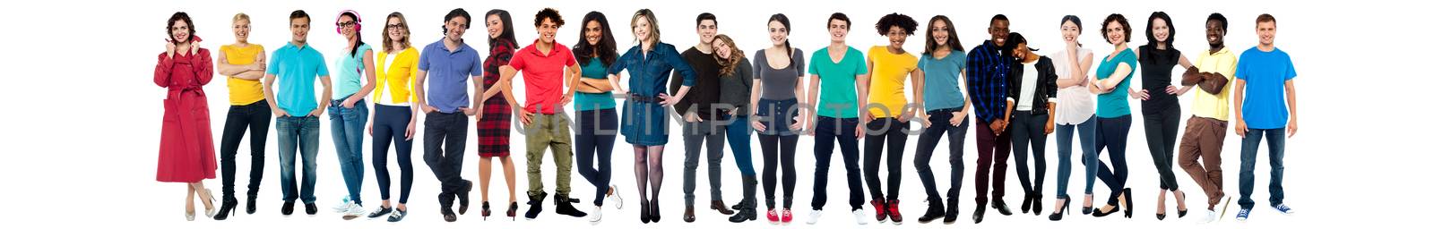 Collage of casual young cheerful people by stockyimages