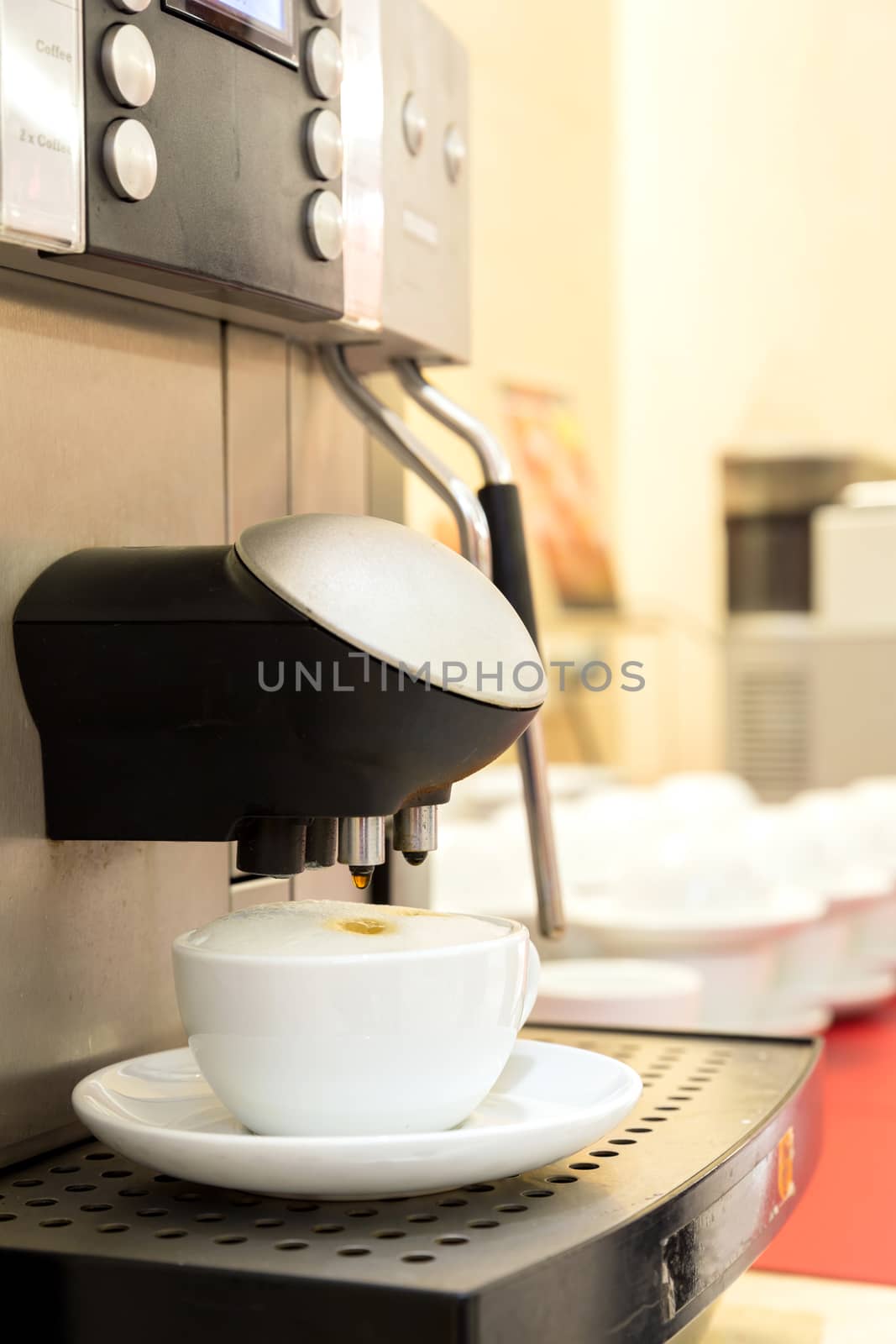Hot Latte form Coffee machine