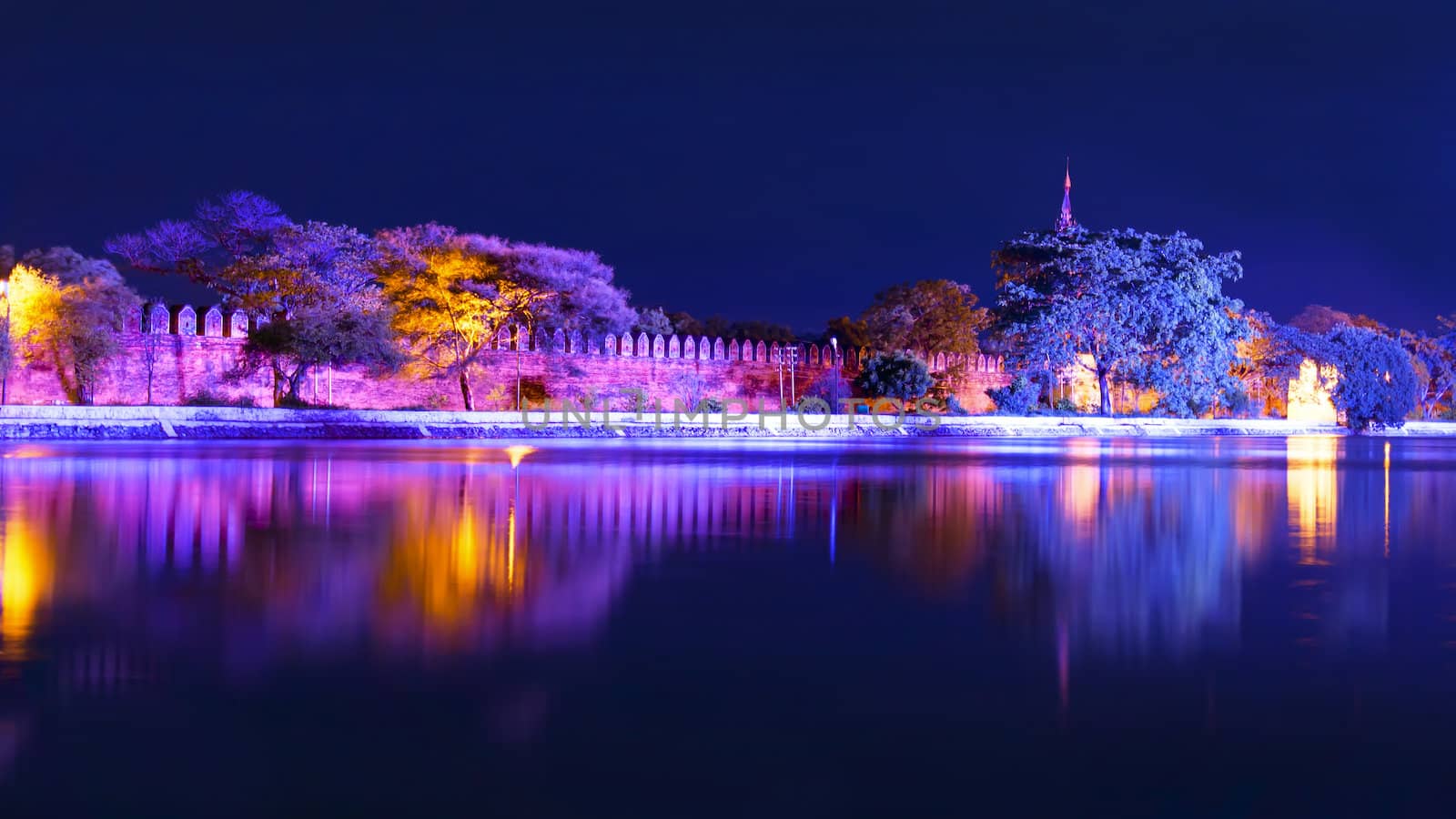 Night View. Mandalay Palace was constructed, between 1857 and 1859.