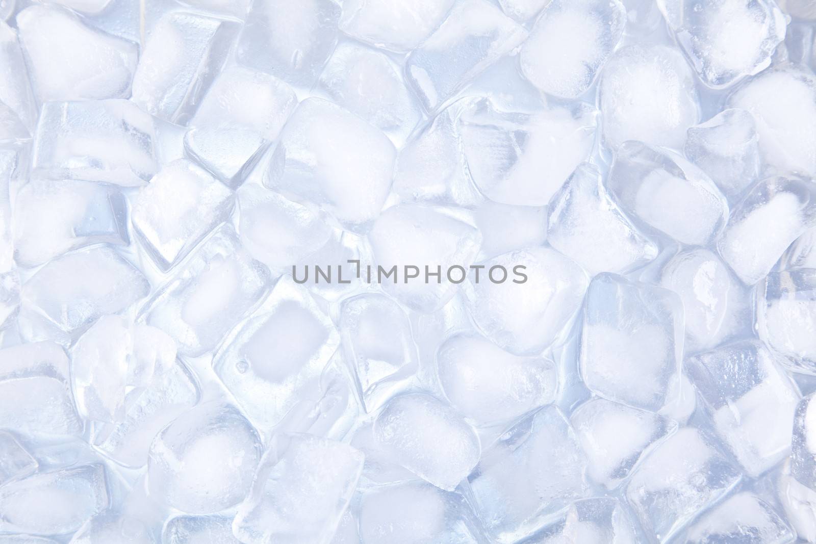 A cold color temperature ice cubes background.