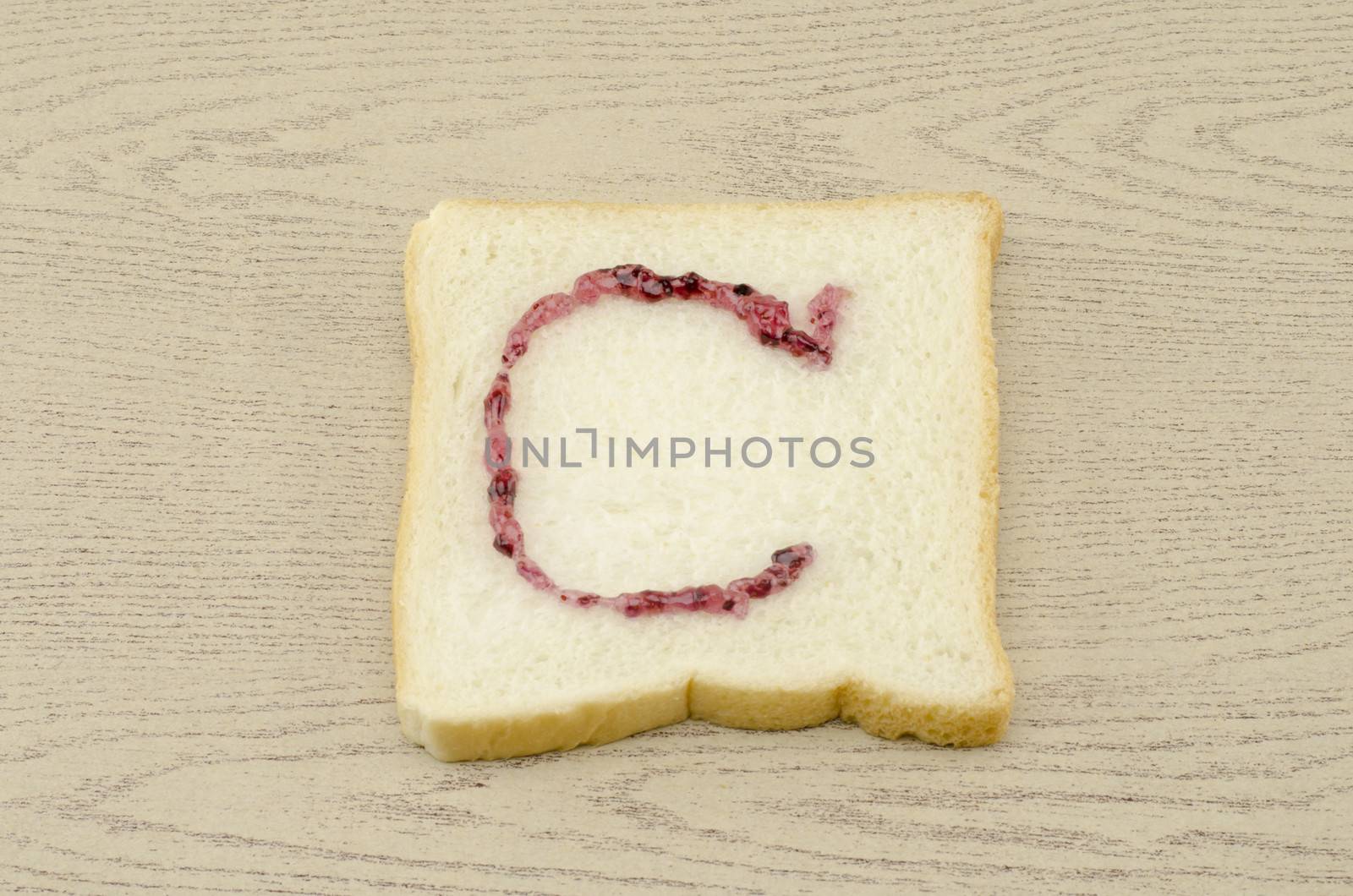 jam alphabet on sliced bread  by ammza12