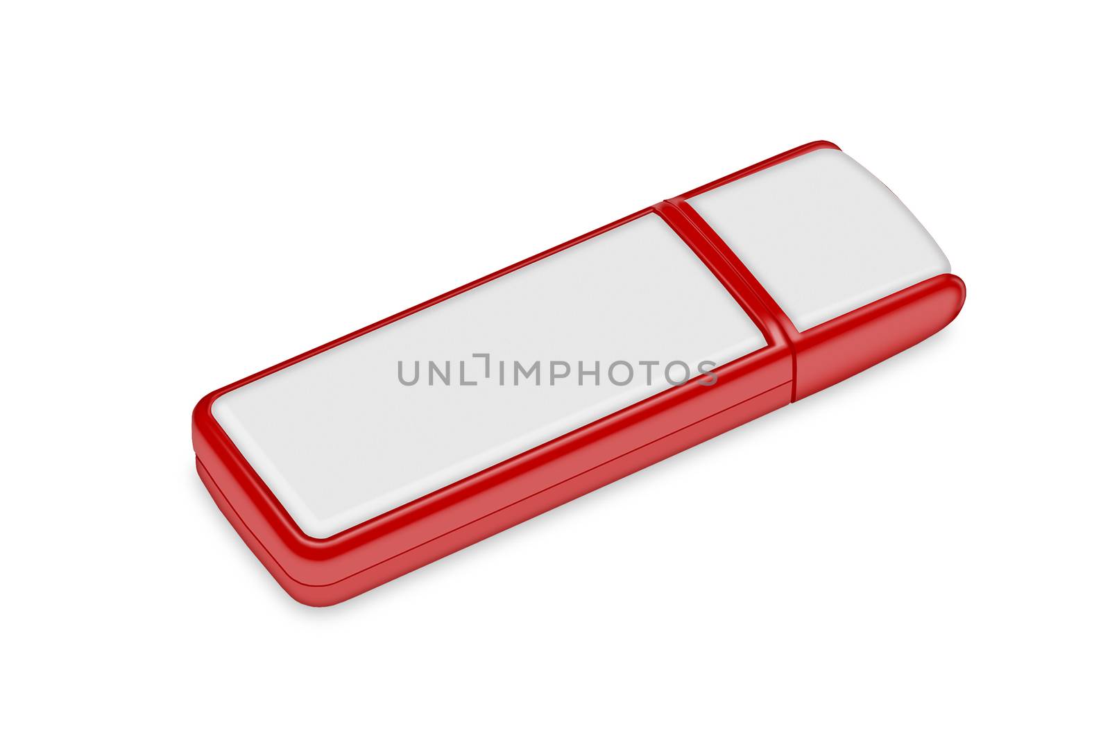 red flash drive  on a white background by Zhukow