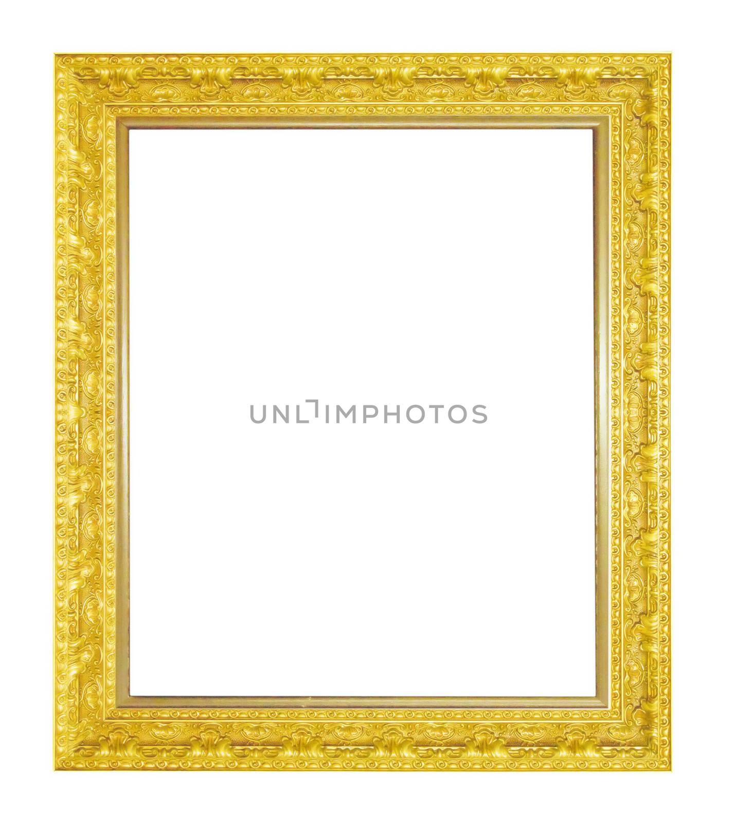 Ancient wooden frame isolated on white background.