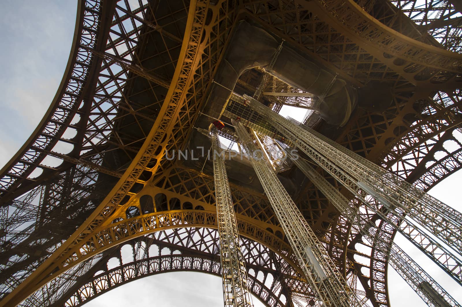 a particular of Eiffel tower in Paris