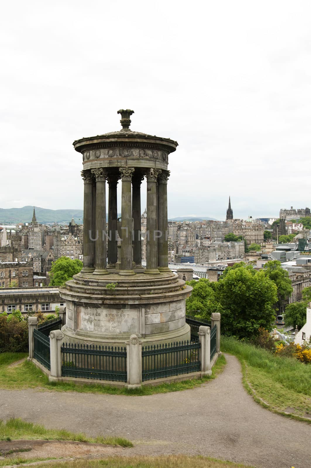 The Dugald Stewart Monument and the City of Edinburgh in the bac by rodrigobellizzi