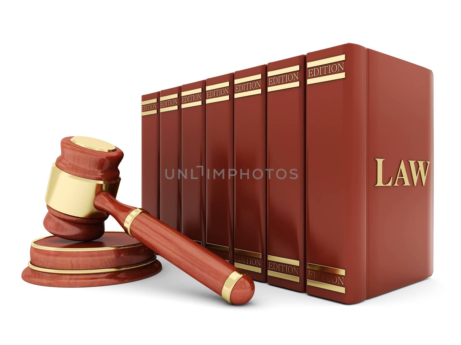 beautiful image of judicial attributes on a white background