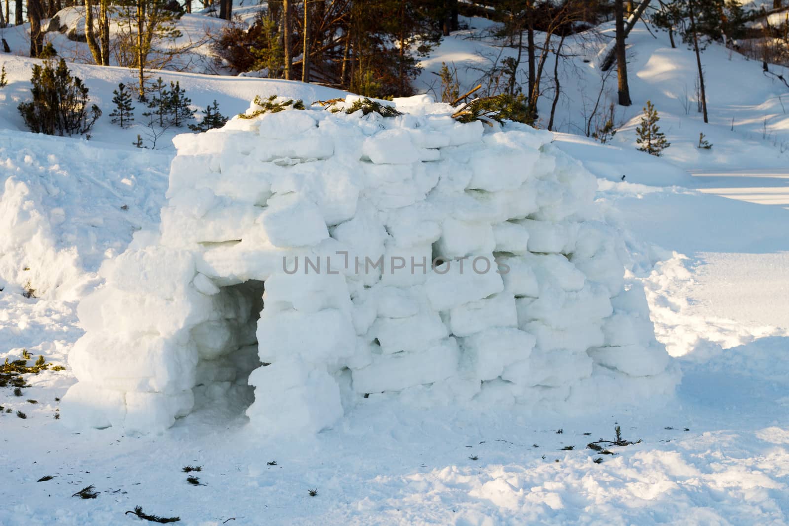 igloo constructed by the hands for spending the night