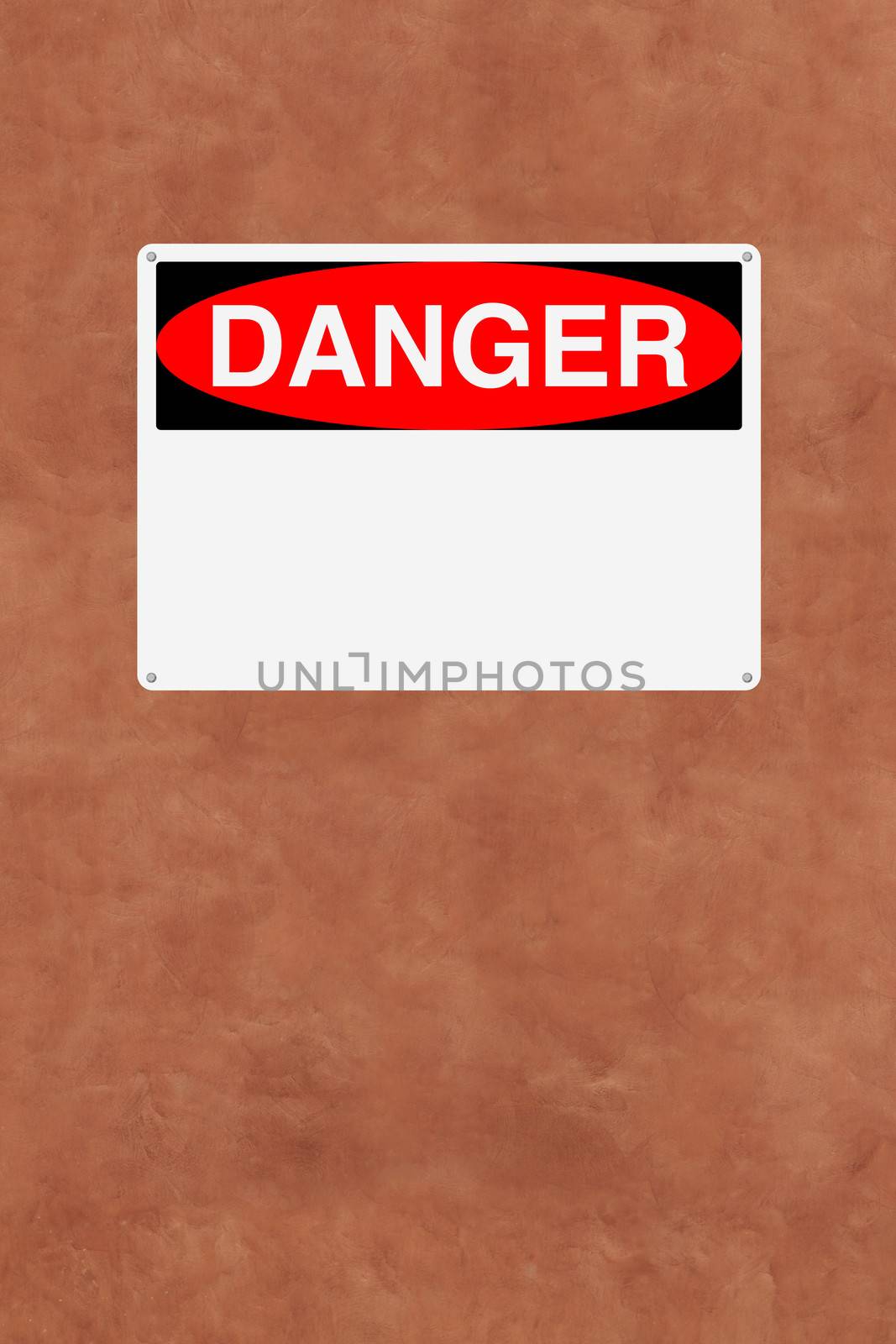 A blank danger sign mounted on a wall