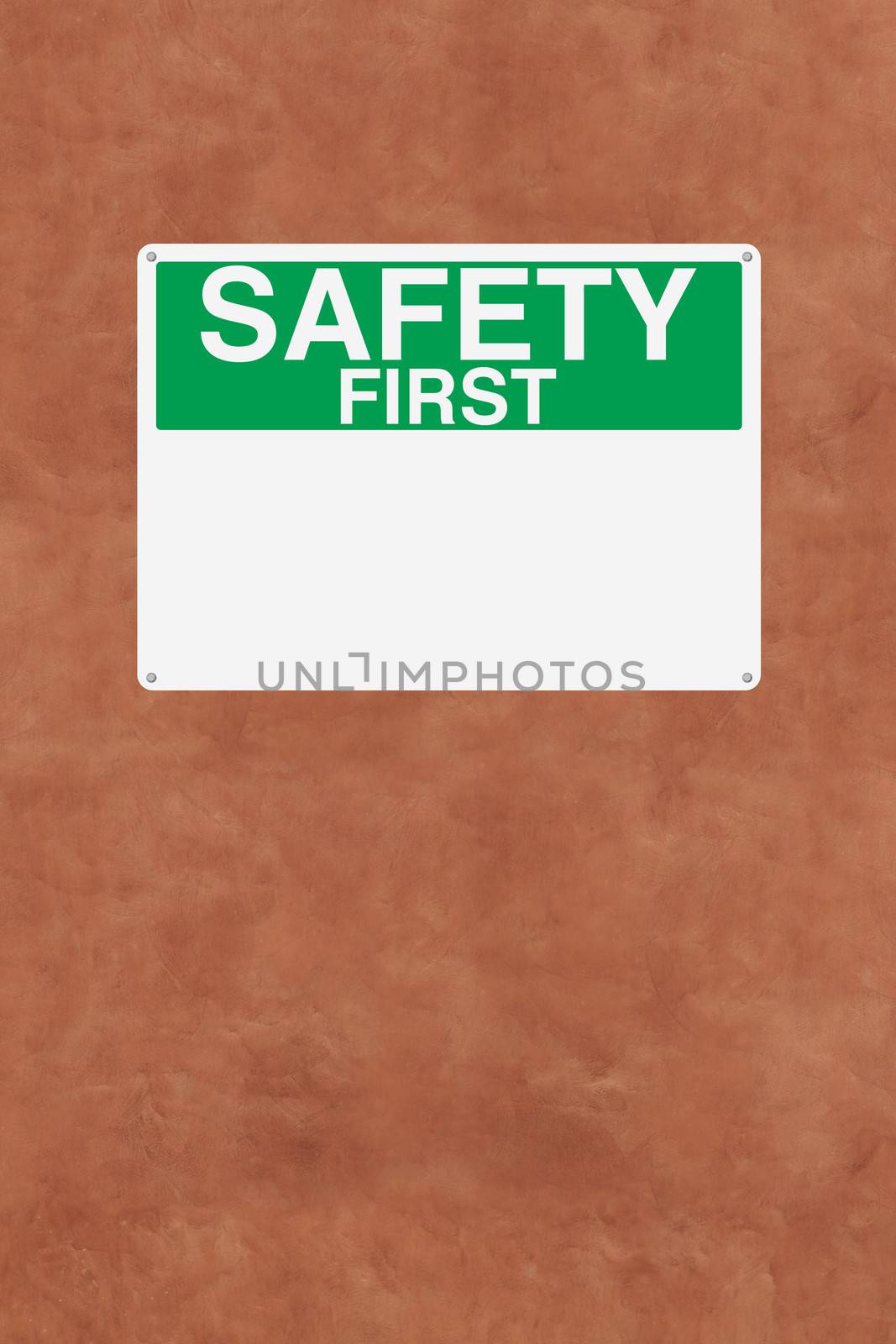 A blank safety sign mounted on a wall