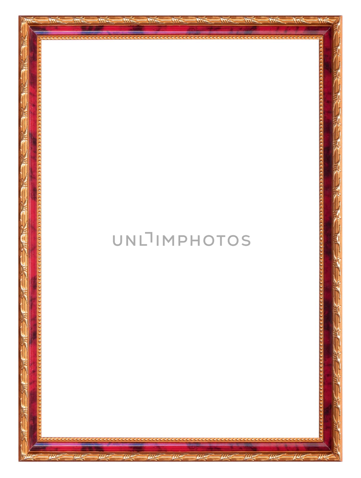 Ancient wooden frame isolated on white background.