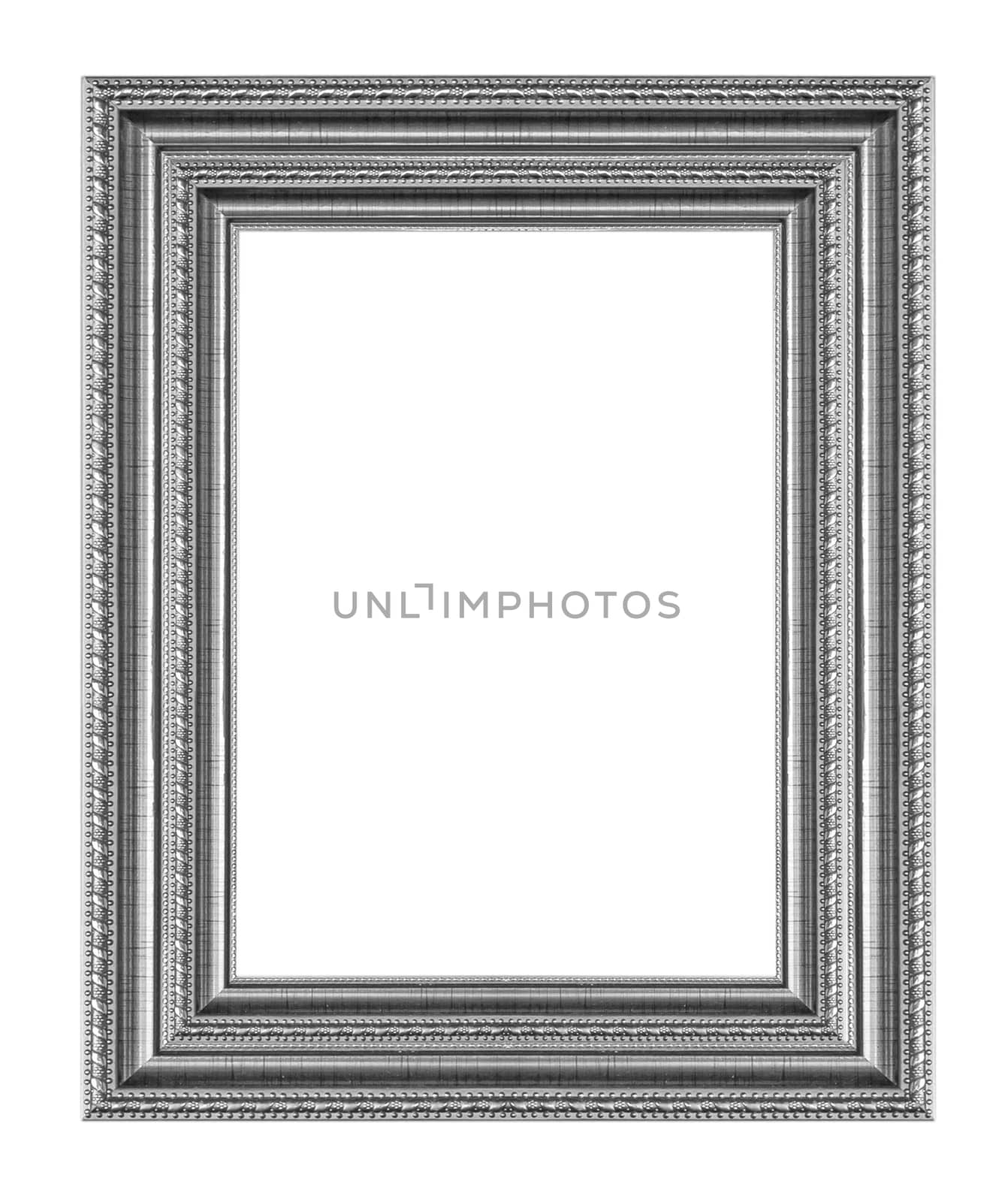 Ancient Wooden Frame Isolated On White Background.