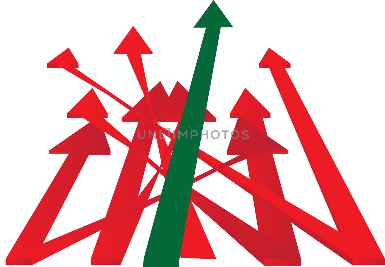 red and green arrows in chaos
