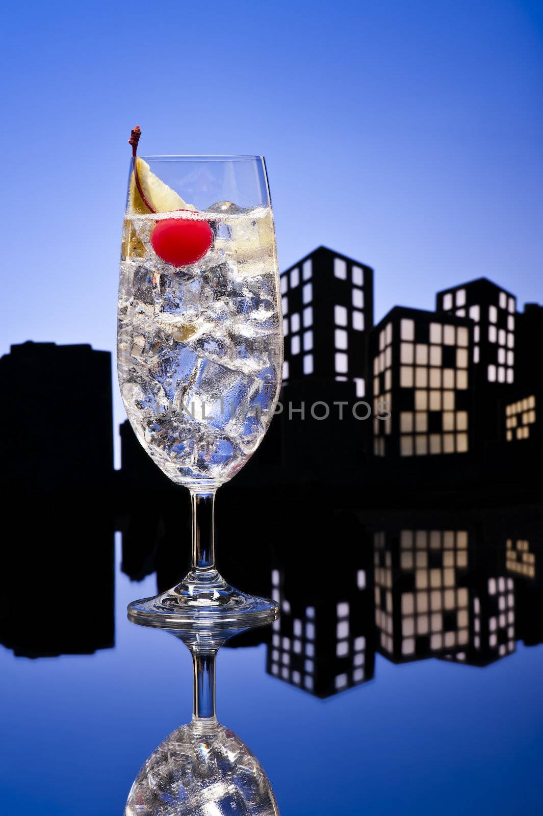 Metropolis Gin Tonic tom collins cocktail by 3523Studio