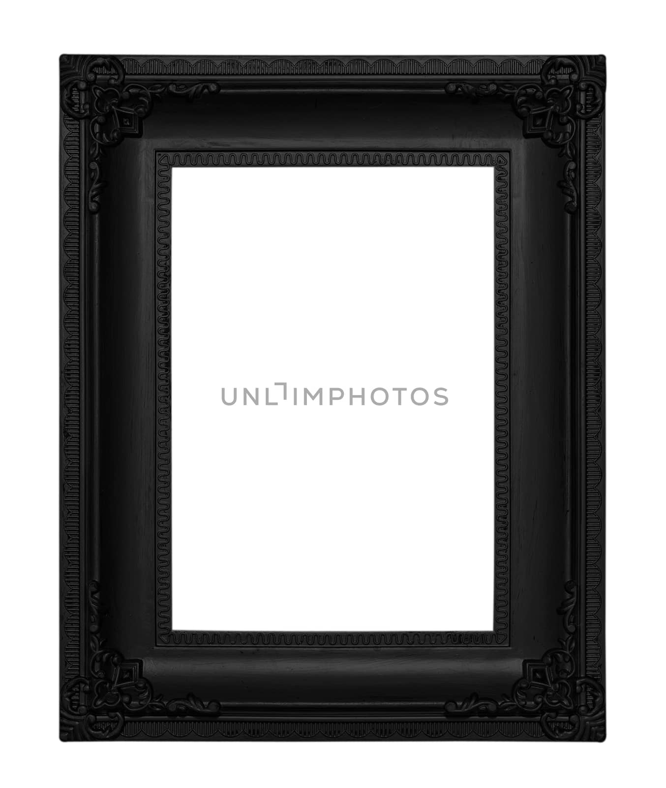 Antique Black  Frame isolated on White Background