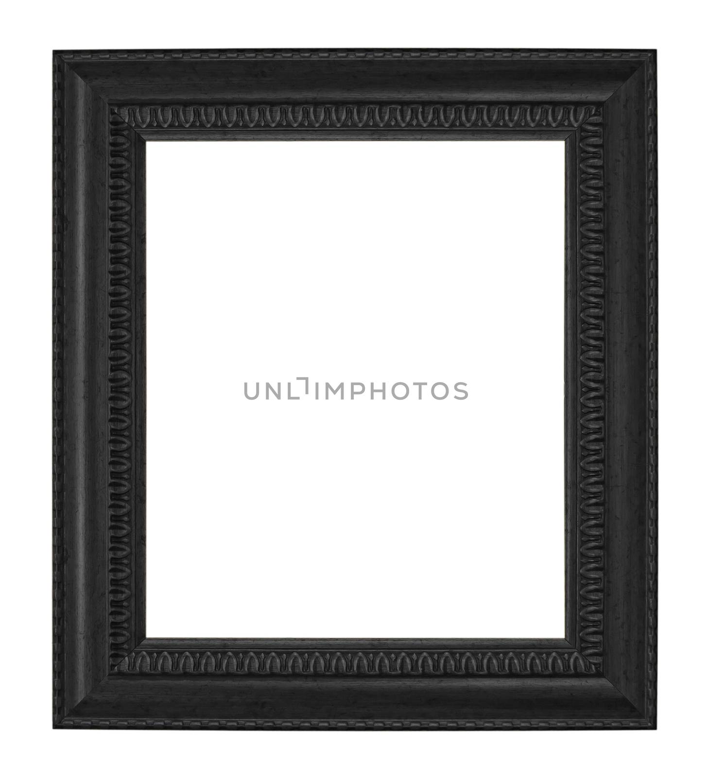 Old Antique Black  Frame Isolated Decorative Carved Wood Stand Antique Black  Frame Isolated On White Background