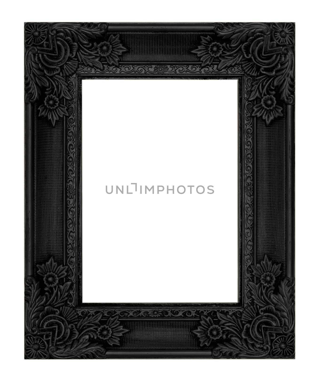 Antique Black  Frame isolated on White Background