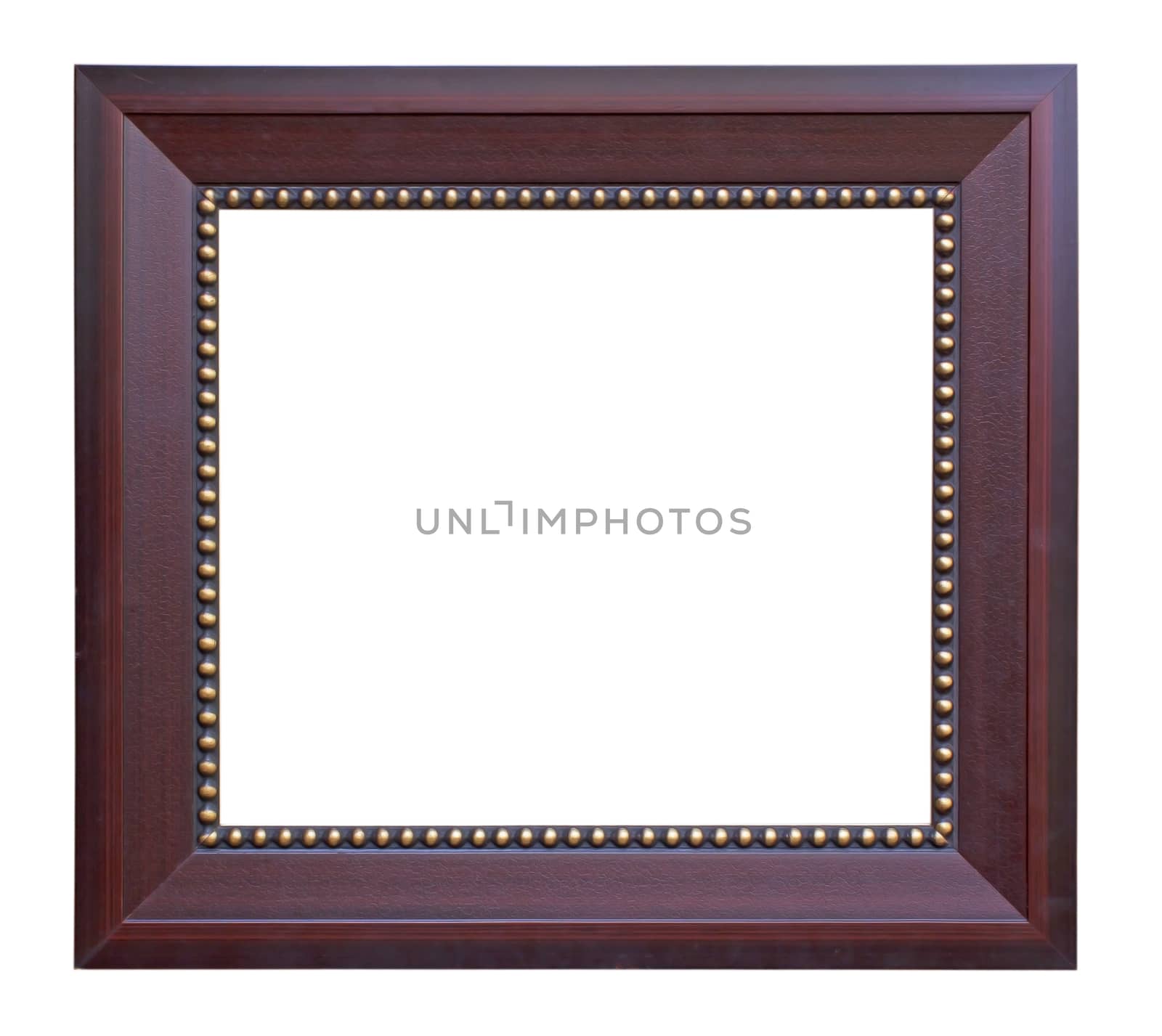 Ancient Wooden Frame Isolated On White Background.
