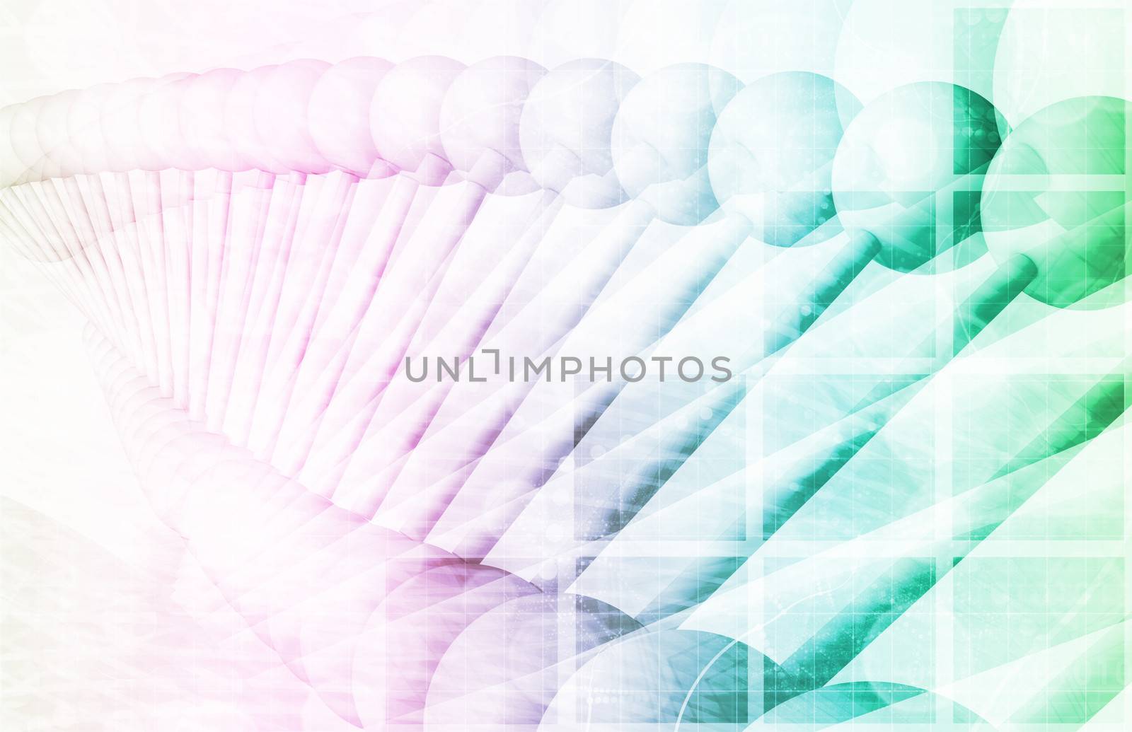 DNA Background with a Science Helix Strand 