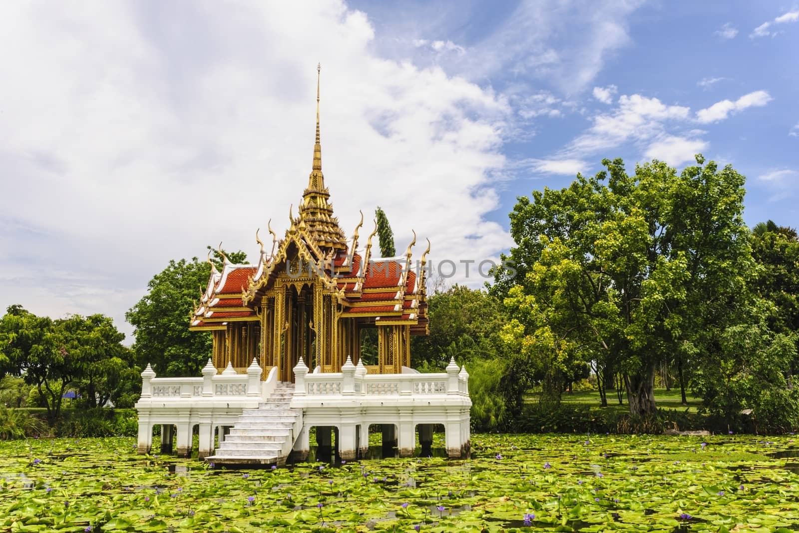 Ancient thai pavilion in sunny day.