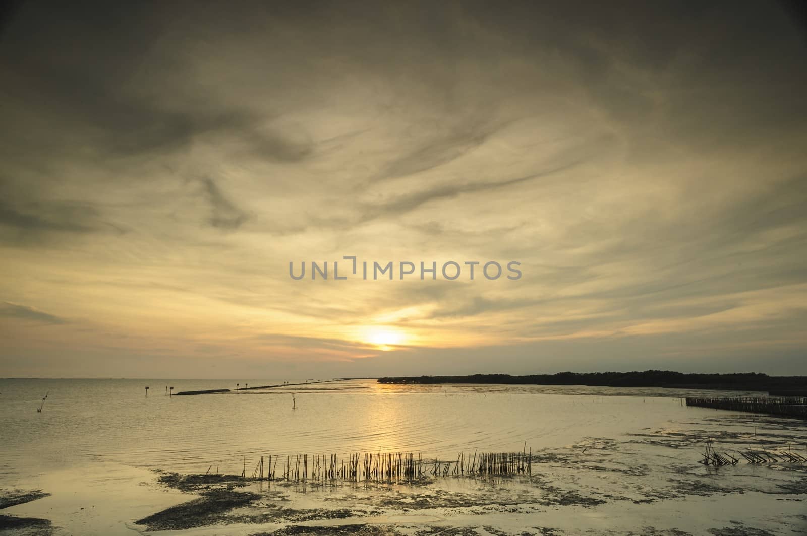 Sea landscape in sunset, Thailand.