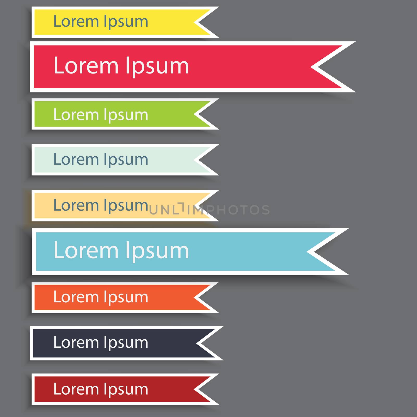 colorful ribbon design as template for web element or web menu