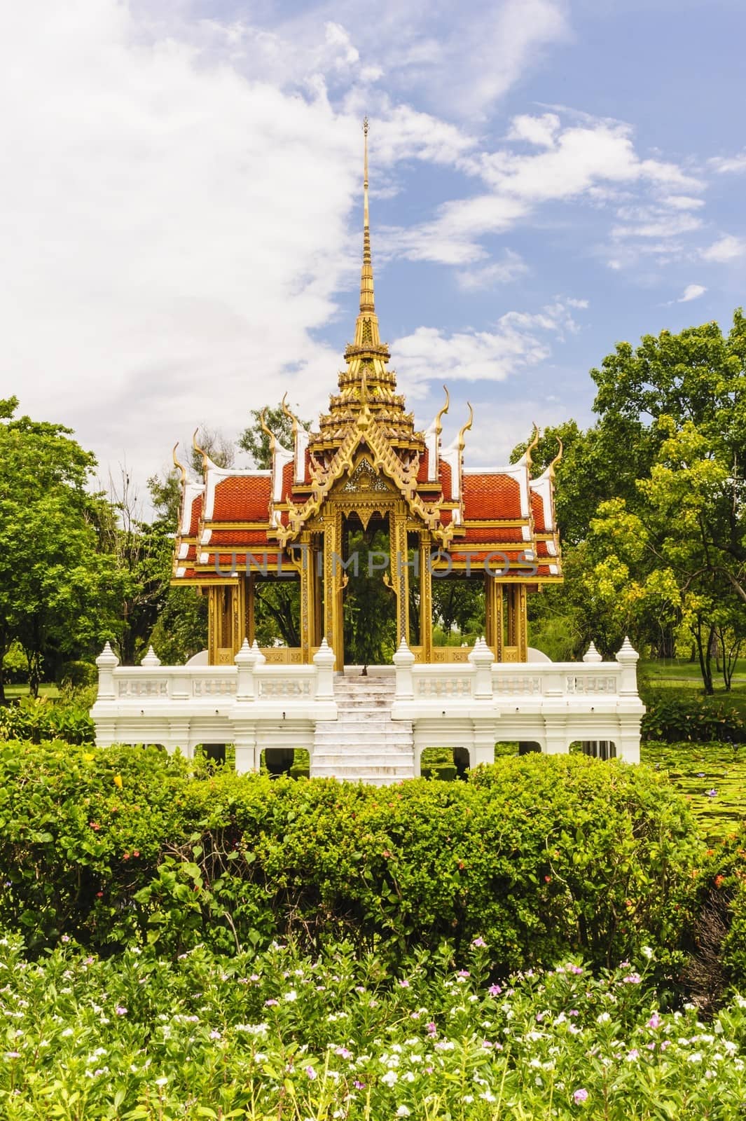 Ancient thai pavilion in thailand.  by ngungfoto