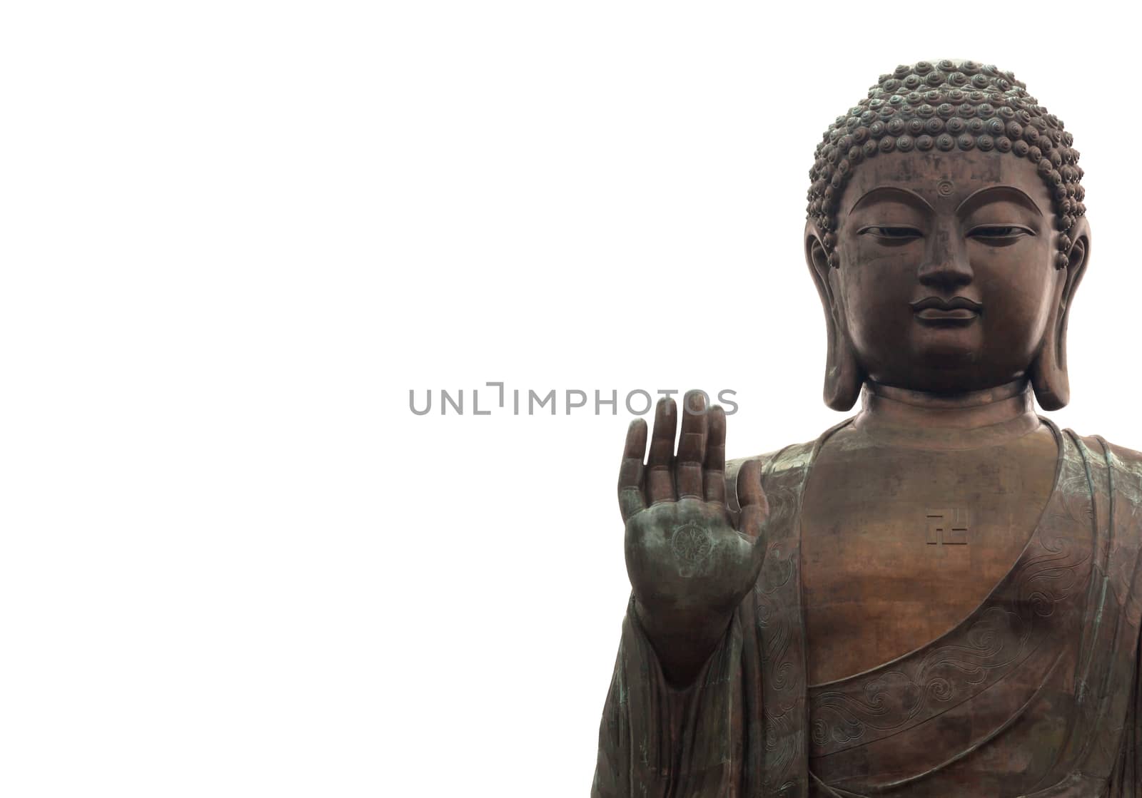 Big buddha isolated on white by juhku