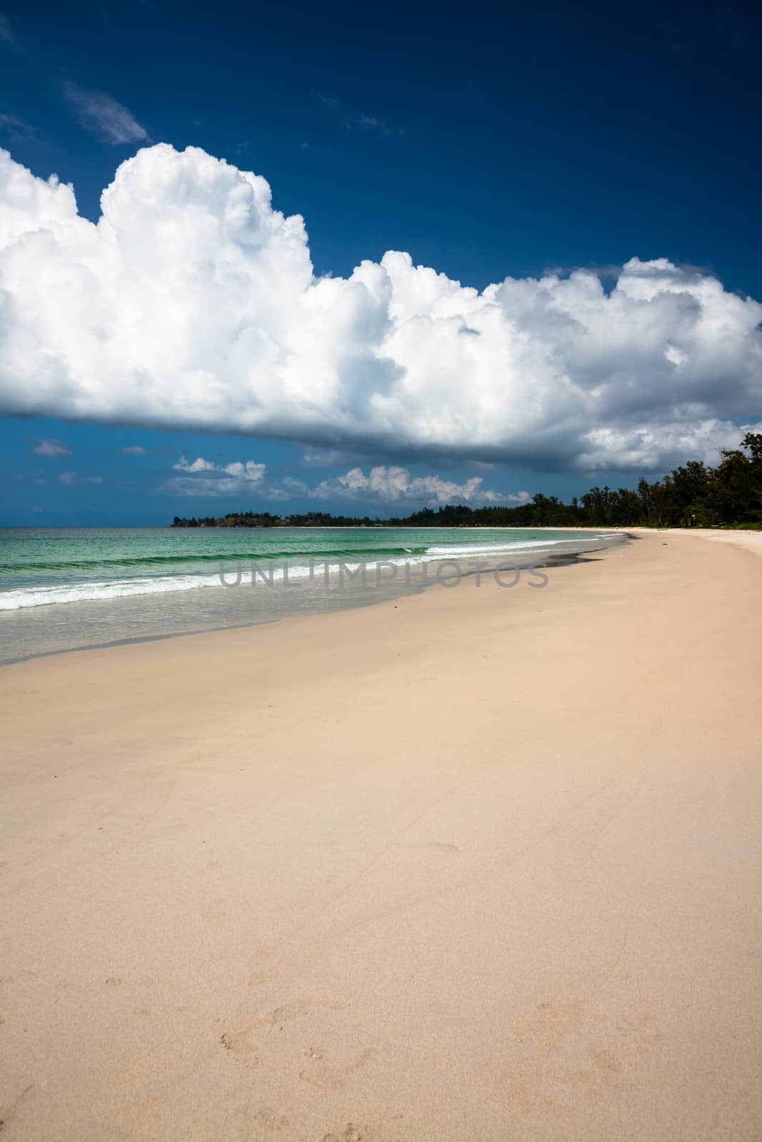 Sand and clouds at paradise beach